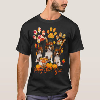 T-shirt Joyeux automne Y'all Thanksgiving Trois Beagles to