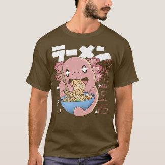 T-shirt Joyeux Axolotl Manger Ramen Japon Style Kawaii Ani