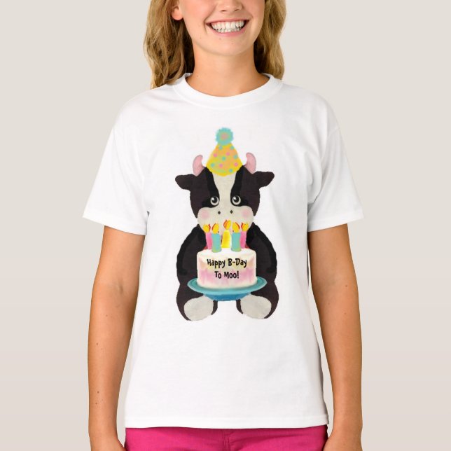T-shirt Joyeux B-Day À Moo! (Devant)