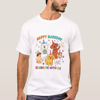 T-shirt Joyeux Barkday Funny Chien Party Tee