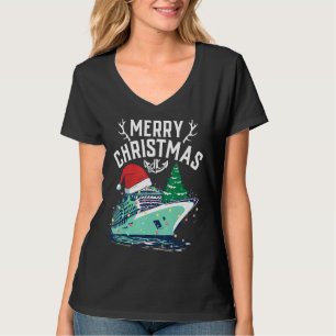 T-shirt Joyeux bateau de croisière Noël Famille Père Noël