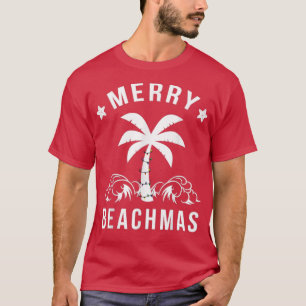 T-shirt Joyeux Beachmas Palm Tree Beach Noël