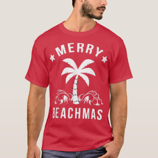 T-shirt Joyeux Beachmas Palm Tree Beach Noël