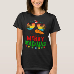 T-shirt Joyeux Beachmas Tropical Noël Hawaii Snowman B