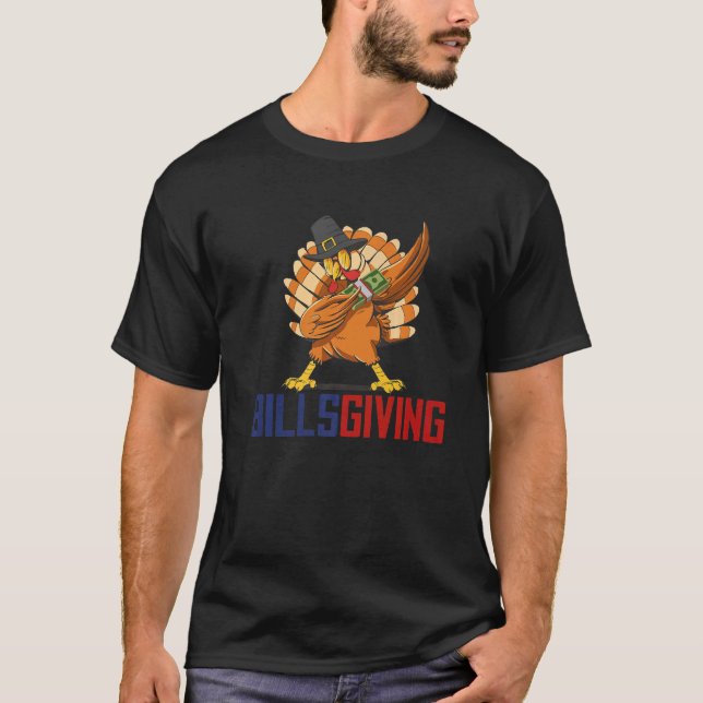 T-shirt Joyeux BillsGiving Poulet Dabbing Dinde  3 (Devant)
