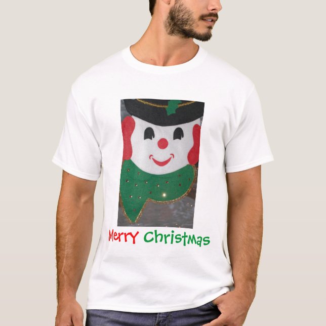 T-shirt Joyeux bonhomme de neige de Noël (Devant)