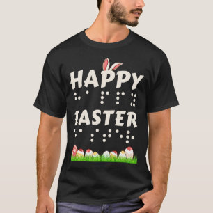T-shirt Joyeux braille de Pâques Aveugle Visuellement Malh