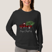 Joyeux Buffalo de Noël Plaid Camion Arbre Rouge