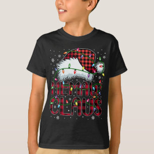 T-shirt Joyeux Buffalo de Noël Plaid Red Santa Hat Memaw