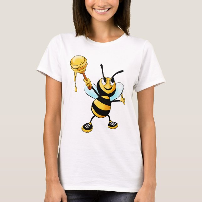 T-shirt Joyeux Bumble Bee avec un Scoop de miel (Devant)