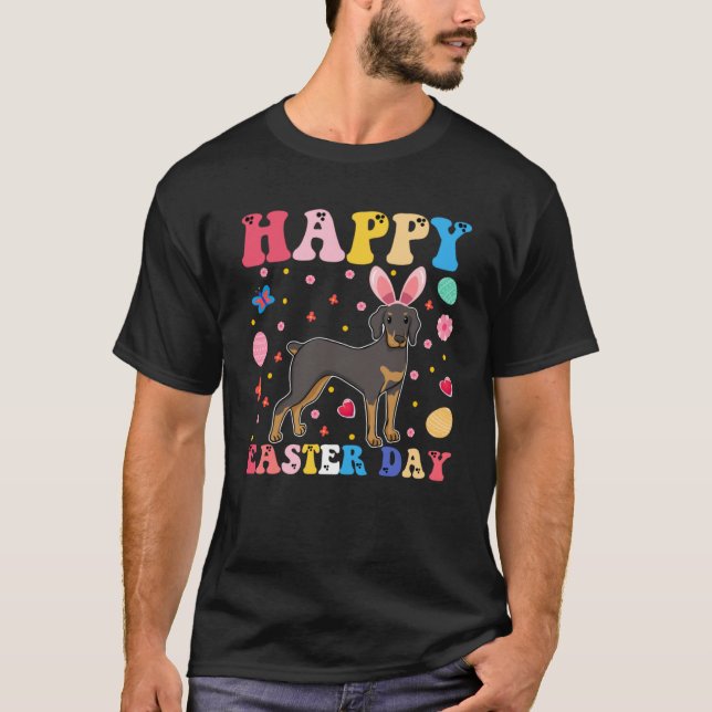 T-shirt Joyeux Bunny de Pâques Doberman Jour de Pâques Sup (Devant)