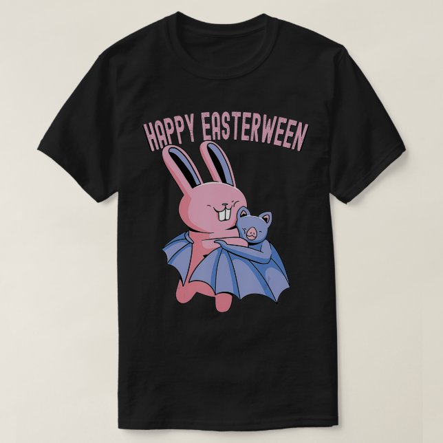 T-shirt Joyeux Bunny D'Easterween Enlacé Une Chasse Hallow (Design devant)