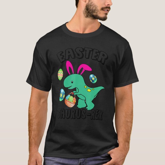 T-shirt Joyeux Bunny Dinosaure De Pâques Rex Pour Les Vaca (Devant)
