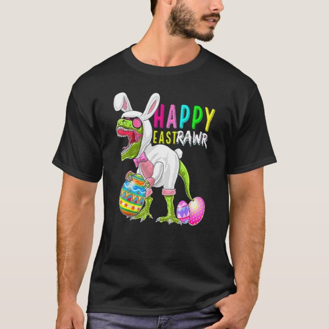 T-shirt Joyeux Bunny T Rex Dinosaur Easter 2022 Co (Devant)