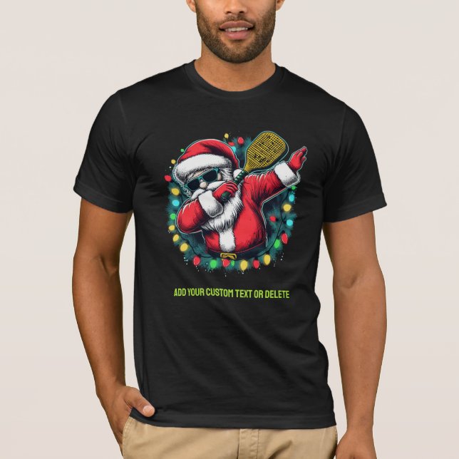 T-shirt Joyeux cadeau Noël Dabbing Père Noël Pickleballer (Devant)