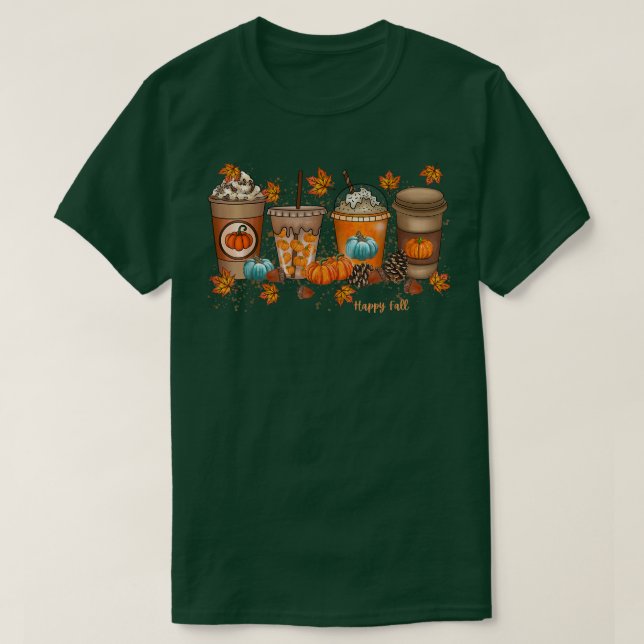 T-shirt Joyeux café d'automne (Design devant)