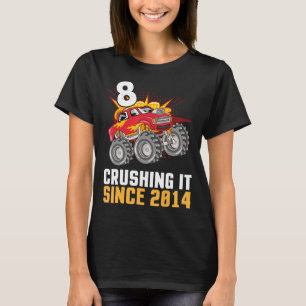 T-shirt Joyeux Camion D'Anniversaire 8 Ans Croisant Il Péc