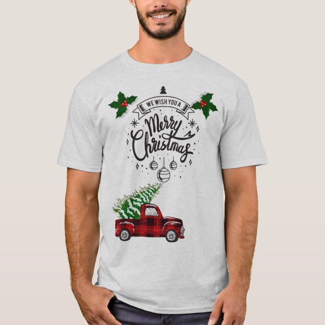 T-shirt Joyeux camion de Noël (Devant)