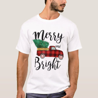 T-shirt Joyeux camion de noël raglan
