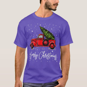 T-shirt Joyeux Camion de Noël Rouge avec arbre Noël Pajama