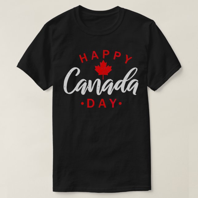 T-shirt Joyeux Canada Day Funny Maple Leaf Drapeau canadie (Design devant)
