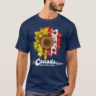 T-shirt Joyeux Canada Day Maple Sunflower 1er juillet Indé