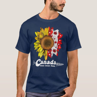 T-shirt Joyeux Canada Day Maple Sunflower 1er juillet Indé