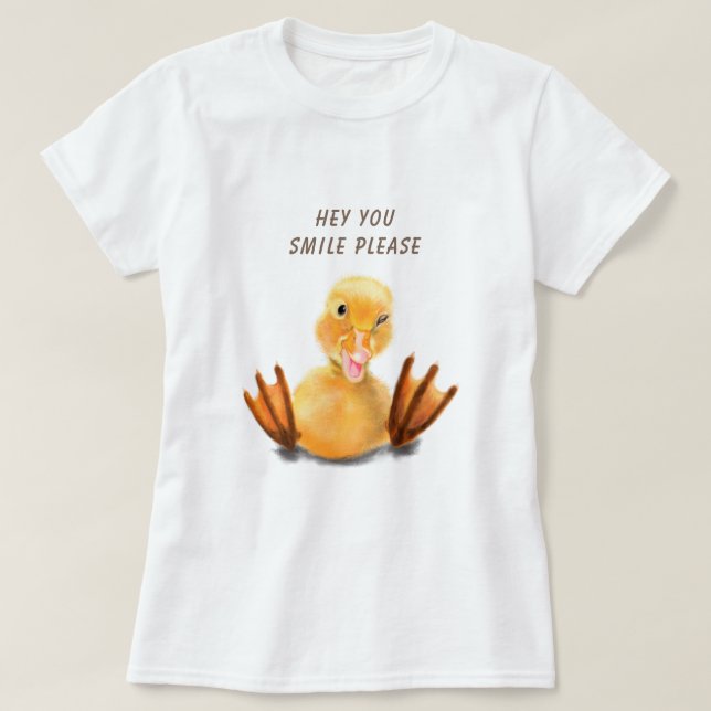 T-shirt Joyeux Canard Jaune Joué Wink - Votre Texte (Design devant)