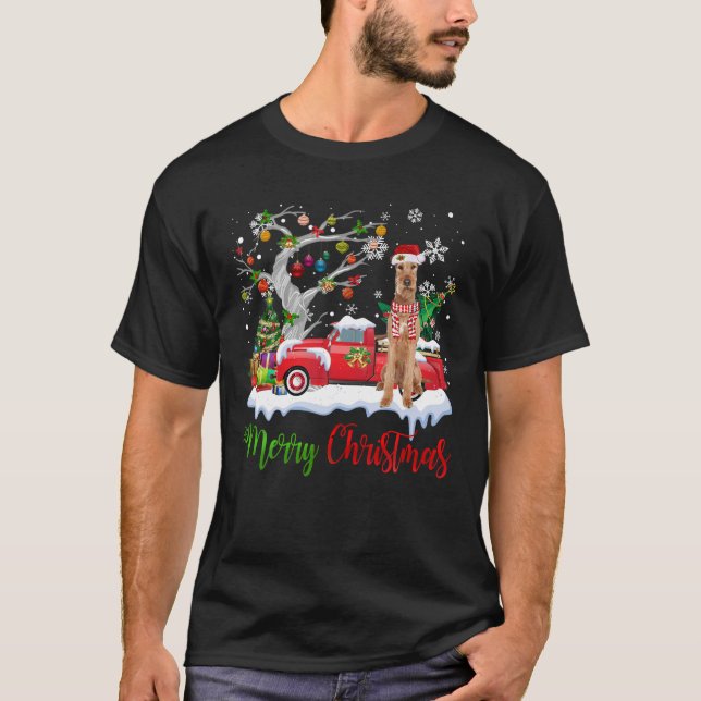 T-shirt Joyeux canard rouge sapin de Noël irlandais Terrie (Devant)