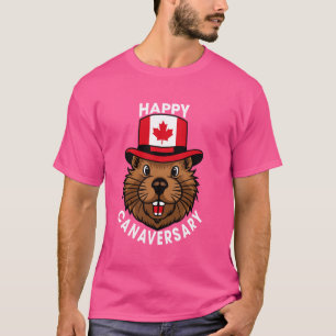 T-shirt Joyeux Canaversary Drapeau canadien Castor Canada