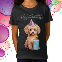 Joyeux caniche d'anniversaire avec Casquette de fê