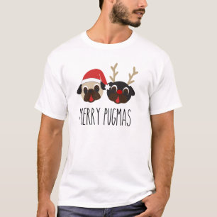 T-shirt Joyeux carlin de Noël de Pugmas - Père Noël et