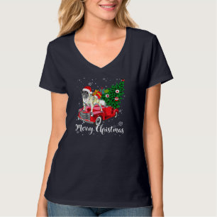 T-shirt Joyeux Carlin de Noël Lover Père Noël Light Red Tr