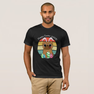 T-shirt Joyeux Carlin de Pâques mignon avec des oreilles d