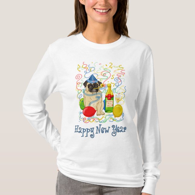 T-shirt Joyeux Carlin du Nouvel An (Devant)