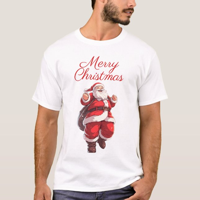 T-shirt Joyeux Carton de Noël Père Noël (Devant)