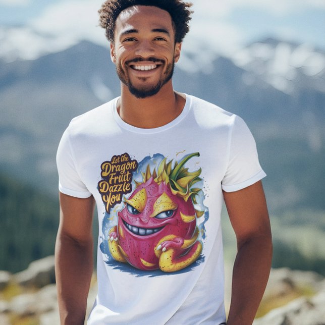 T-shirt Joyeux Cartoon Dragon Fruit Caractère Beaming (Créateur téléchargé)