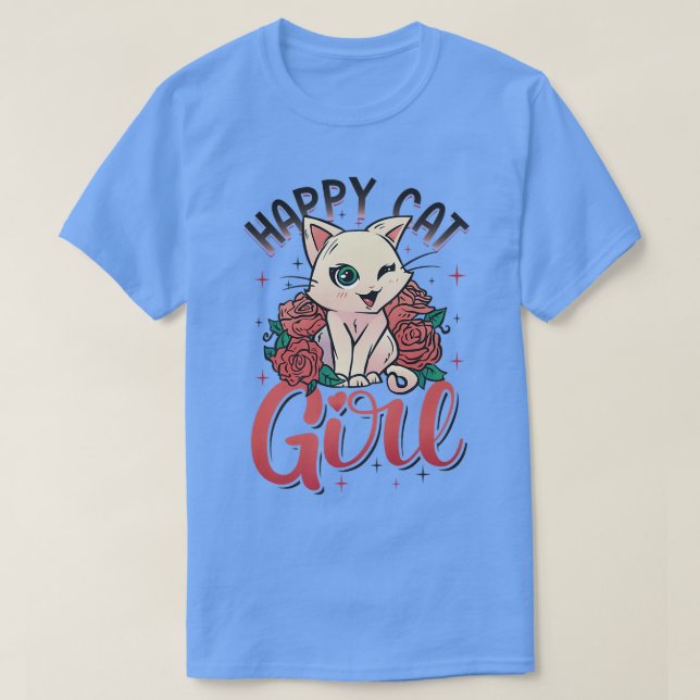 T-shirt Joyeux Cat Girl  (Design devant)