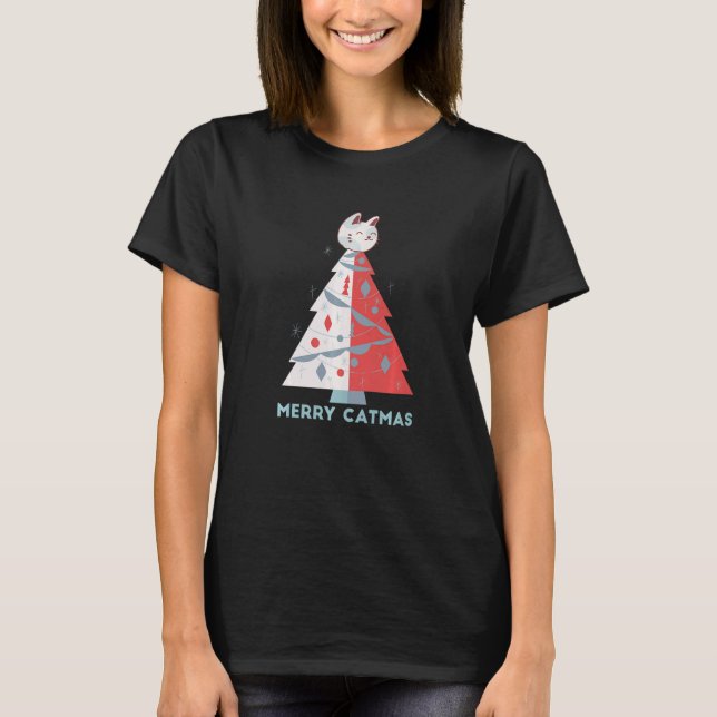 T-shirt Joyeux Cat Noël (Devant)