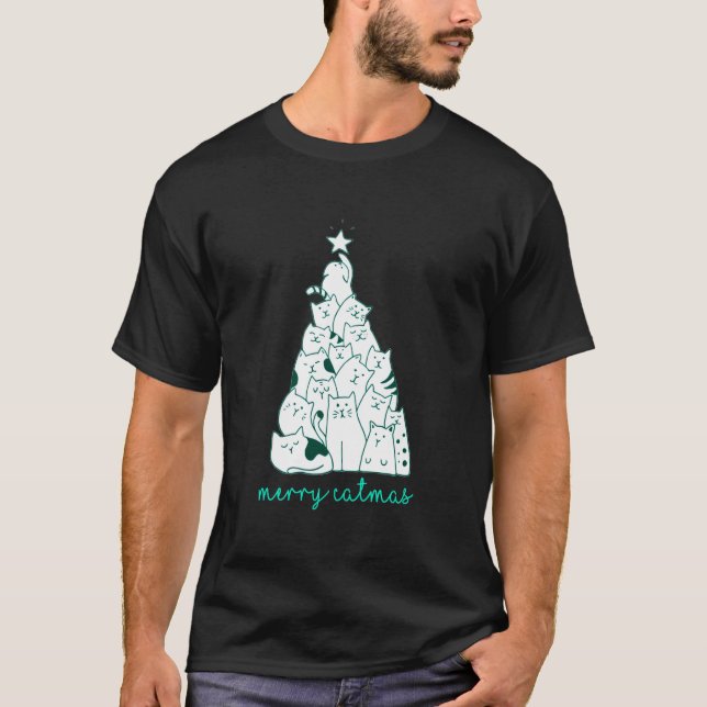 T-shirt Joyeux Cat Noël Chat Joyeux Cat Noël (Devant)