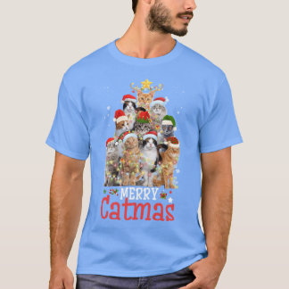 T-shirt Joyeux Catmas Cadeau de Noël Drôle de Chat Christm