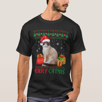 T-shirt Joyeux Catmas Chat Laid Noël Tonki Maman Papa