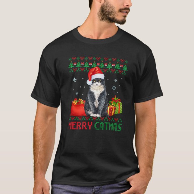 T-shirt Joyeux Catmas Chat Vilain Noël Anglais Shorthair (Devant)