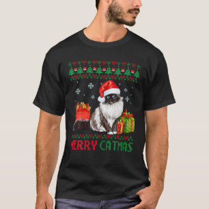 T-shirt Joyeux Catmas Chat Vilain Noël Birman Maman Papa