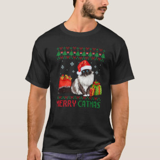 T-shirt Joyeux Catmas Chat Vilain Noël Birman Maman Papa