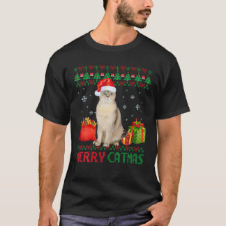 T-shirt Joyeux Catmas Chat Vilain Noël Burmilla Maman Papa