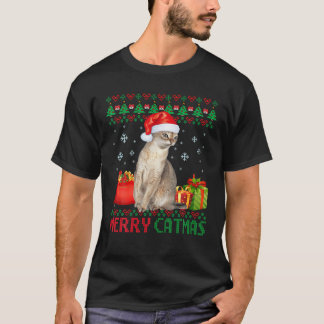 T-shirt Joyeux Catmas Chat Vilain Noël Singapourien Chat M