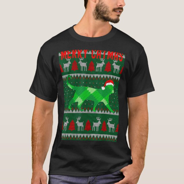 T-shirt Joyeux Catmas en pyjama de famille moche (Devant)