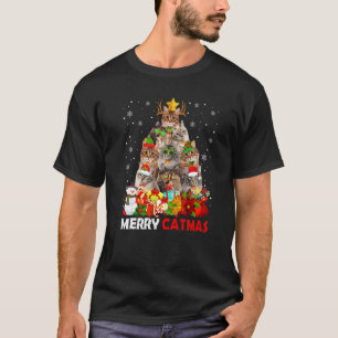 T-shirt Joyeux Catmas Maman Chat Papa Chat Noël Sibérien
