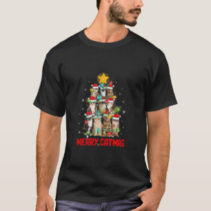 T-shirt Joyeux Catmas Père Noël Calico Chats Arbre de Noël